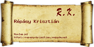 Répásy Krisztián névjegykártya