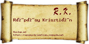 Répásy Krisztián névjegykártya